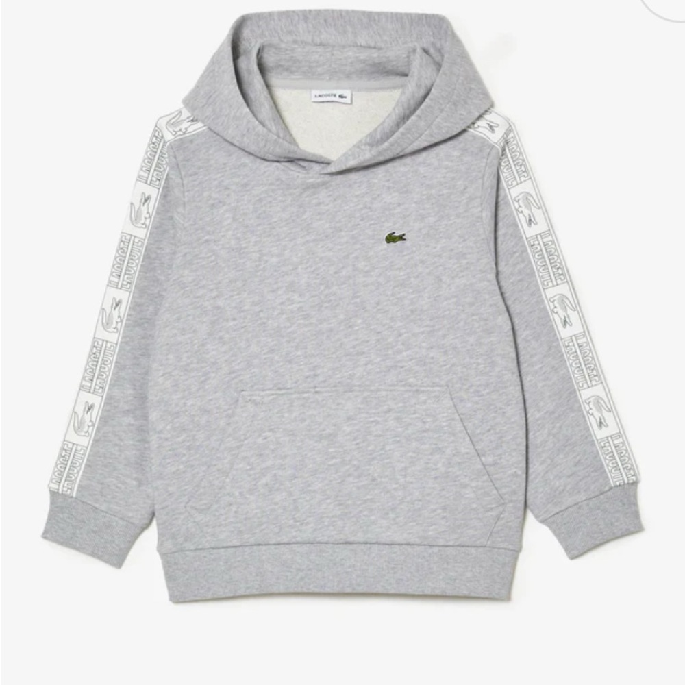 Lacoste Kids Light Gray Hoodie with Logo Accents 8